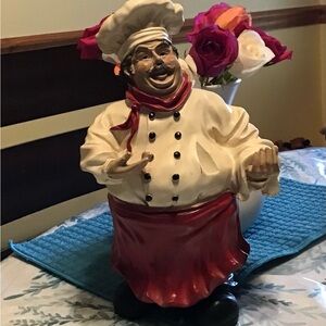 Decorative Luigi Chef Statue Wine Bottle Display